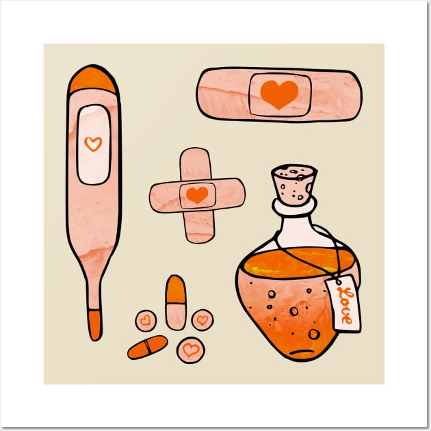 First Aid Kit - Orange Wall Art by Olooriel